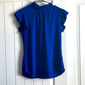Royal Blue High Neck Blouse